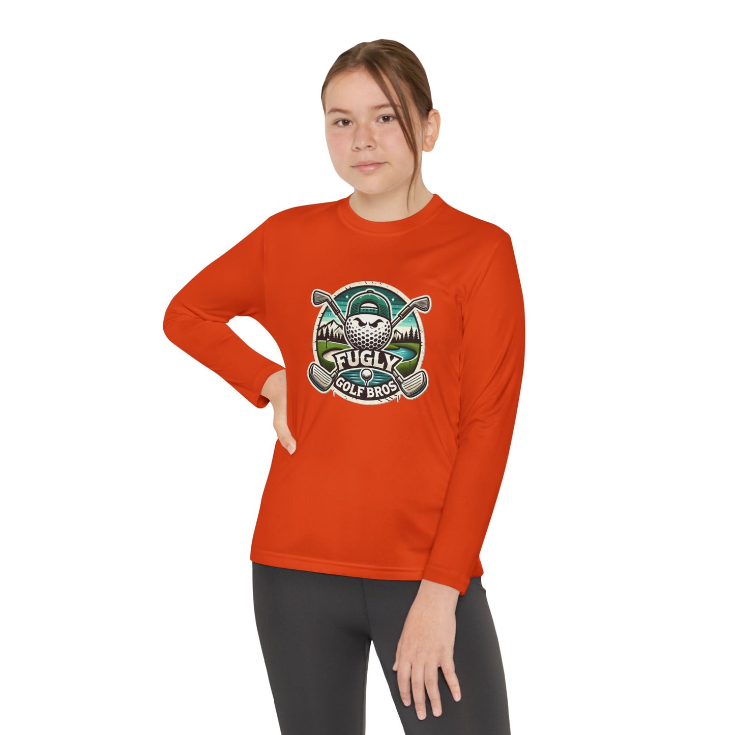 Youth Long Sleeve Tee — "Fugly Golf Bros" Golf Skull Logo