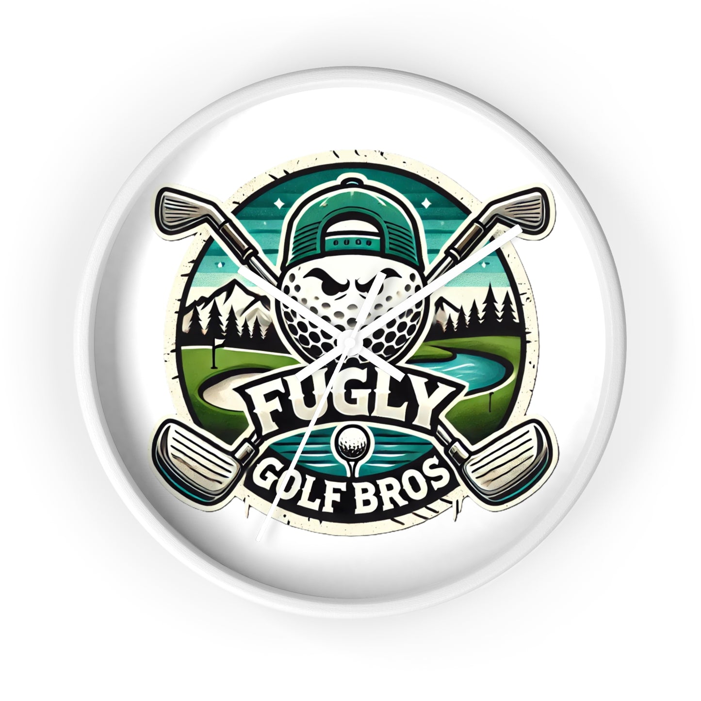 Fugly Golf Bros Wall Clock — Retro Golf Course Decor for Golfers