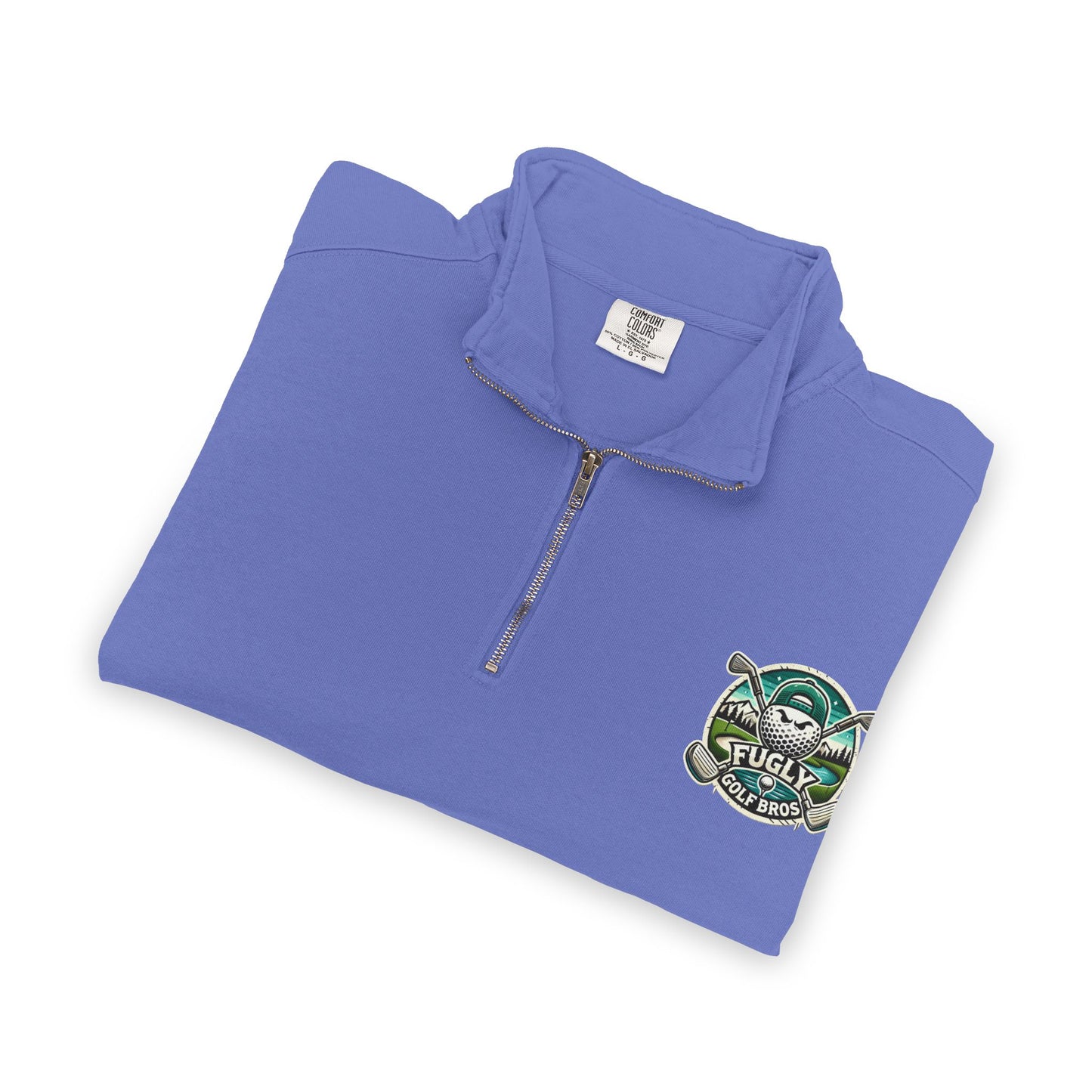 Turtle Crewneck Quarter‑Zip Sweatshirt — Vintage Green Coastal Graphic