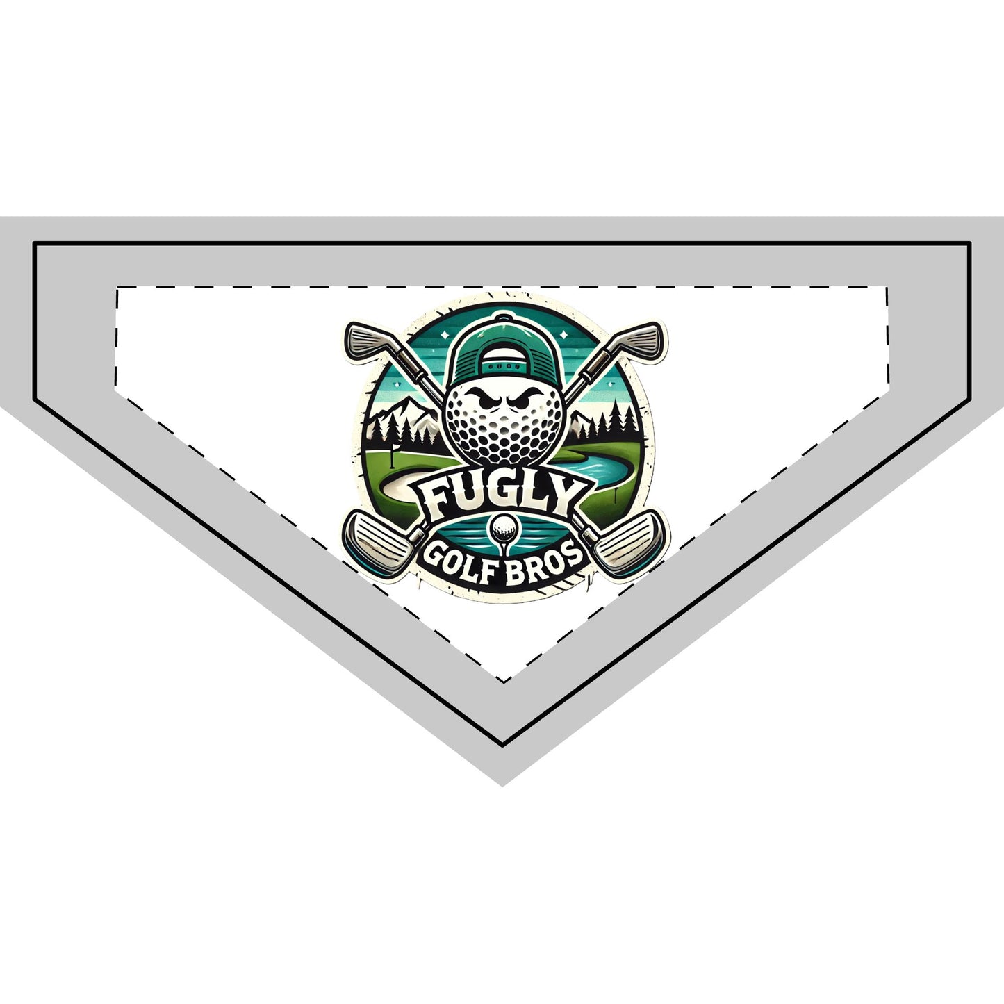 Golf Logo Clip-On Pet Bandana — "Fugly Golf Bros"