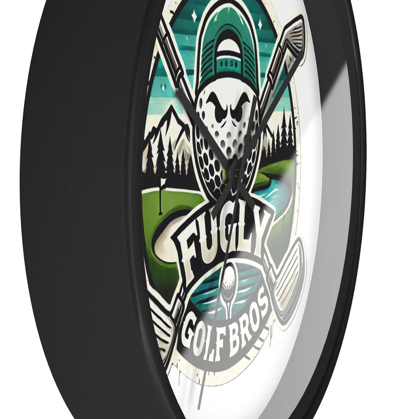 Fugly Golf Bros Wall Clock — Retro Golf Course Decor for Golfers