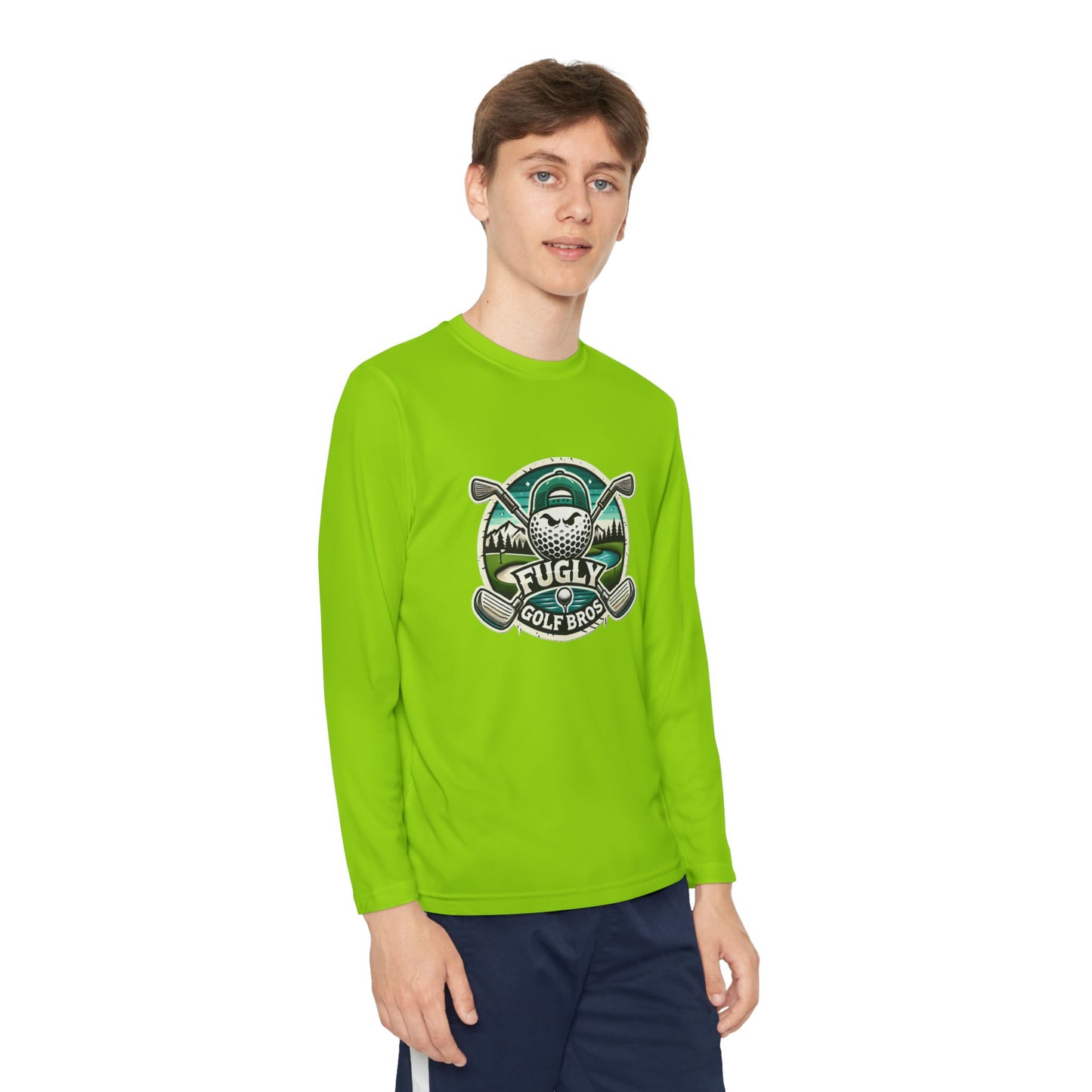 Youth Long Sleeve Tee — "Fugly Golf Bros" Golf Skull Logo