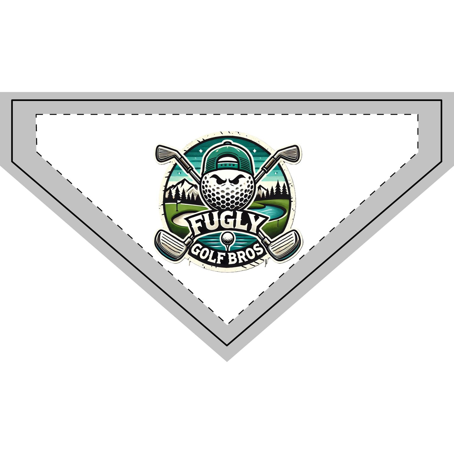 Golf Logo Clip-On Pet Bandana — "Fugly Golf Bros"