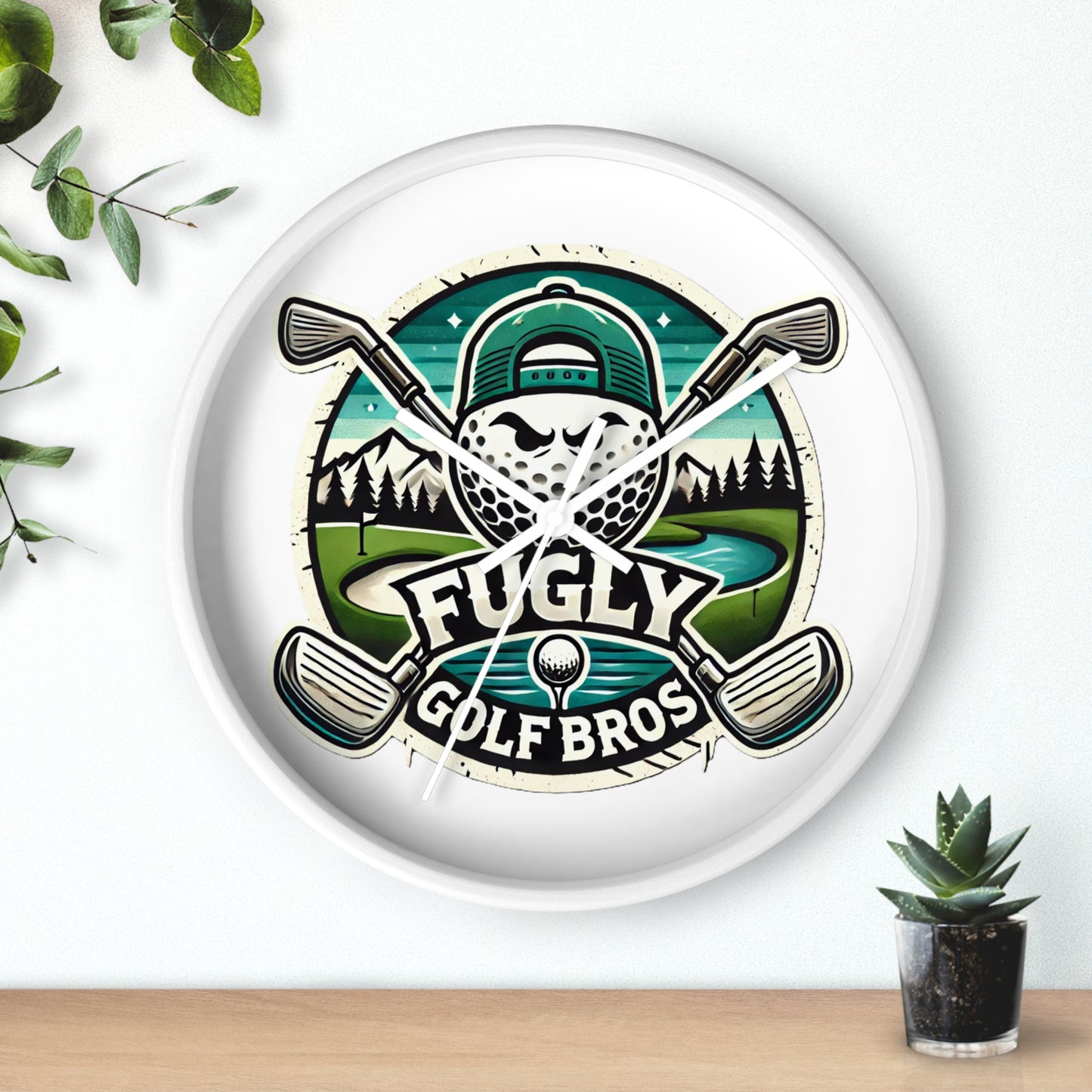 Fugly Golf Bros Wall Clock — Retro Golf Course Decor for Golfers
