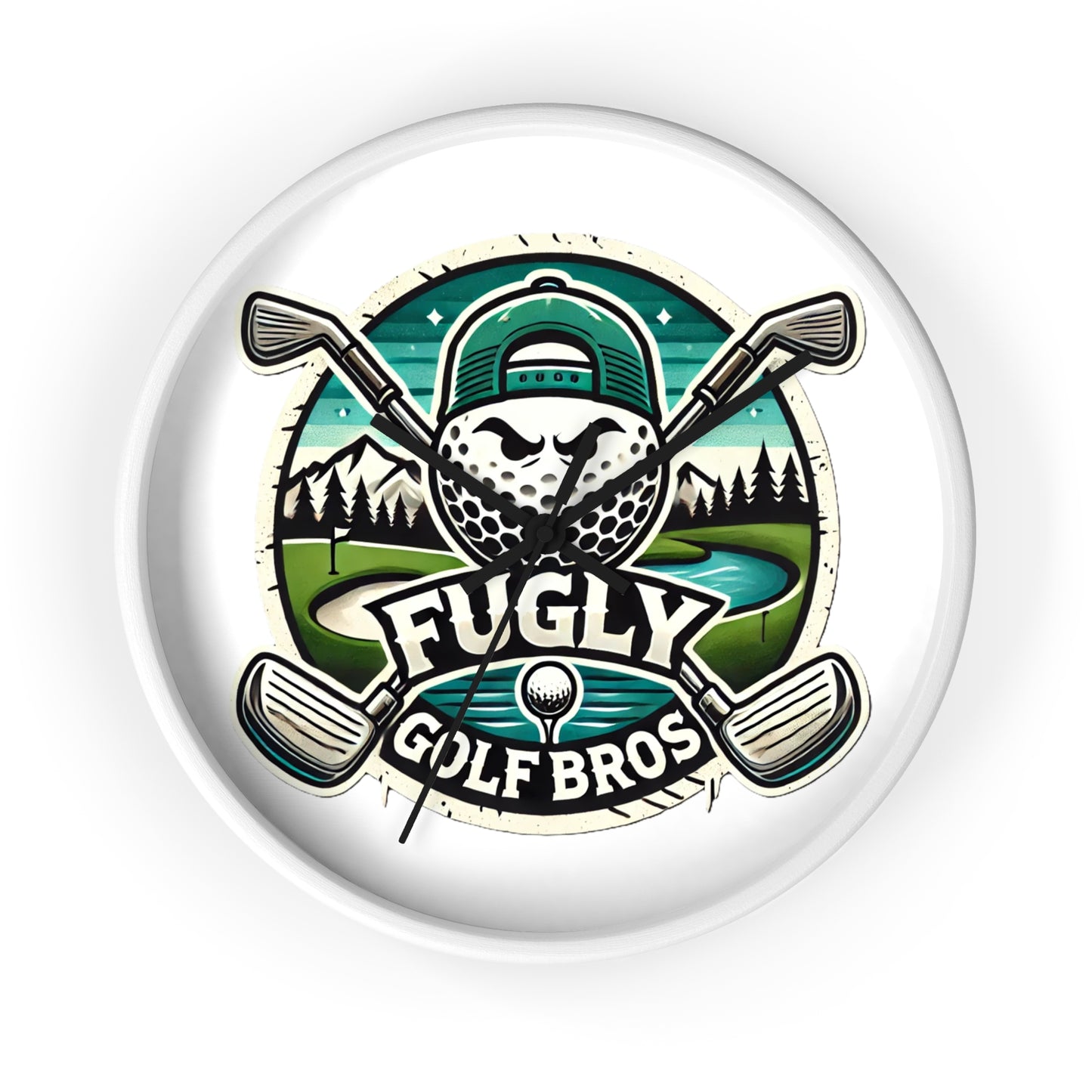 Fugly Golf Bros Wall Clock — Retro Golf Course Decor for Golfers