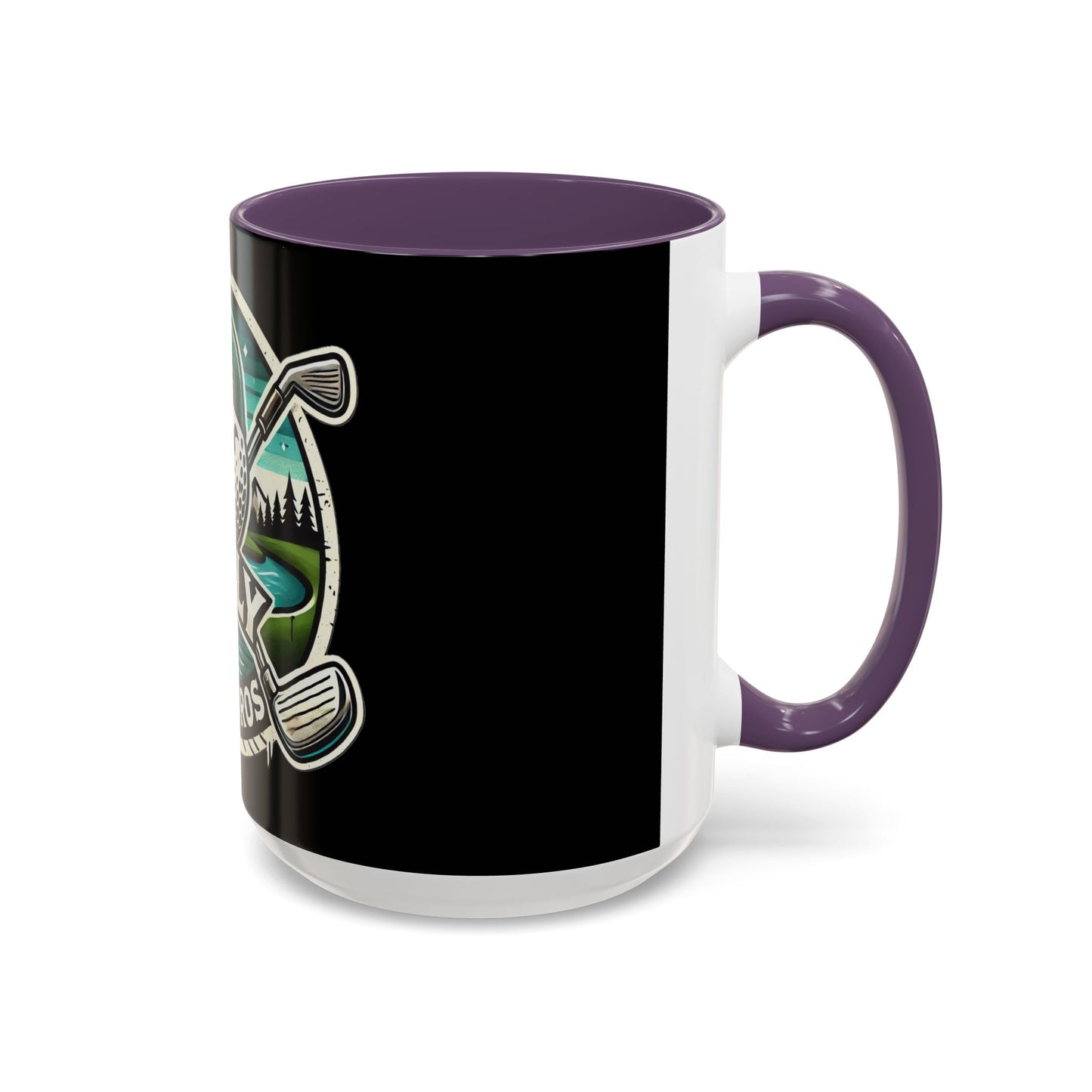 Fugly Golf Bros Accent Coffee Mug — Funny Golf Ball Logo 11/15oz