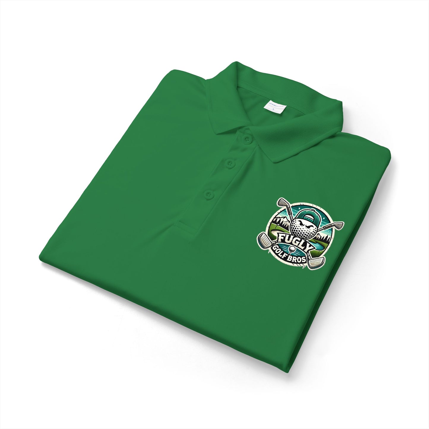 Emblem Golf Polo — Vintage Crest Club Logo