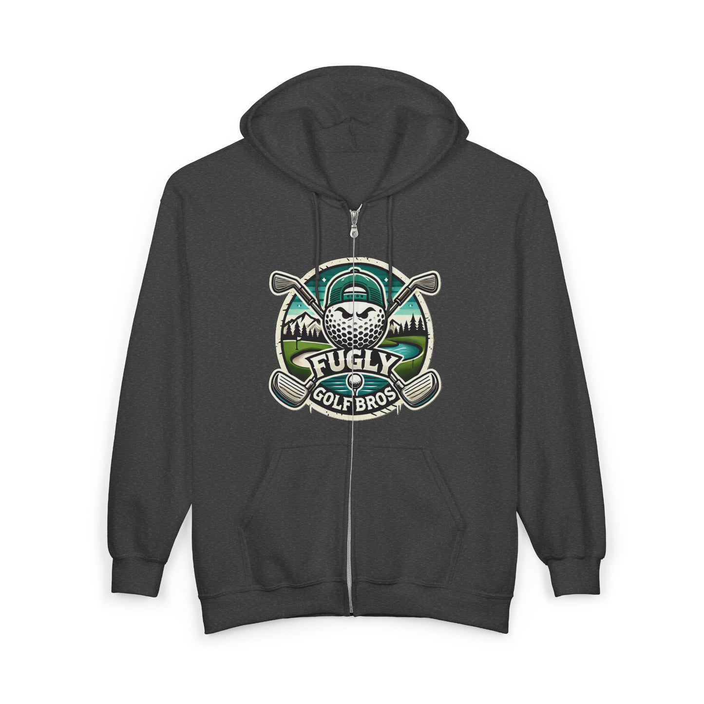 Golf Bros Full-Zip Hoodie — “Fugly” Vintage Golf Club Design