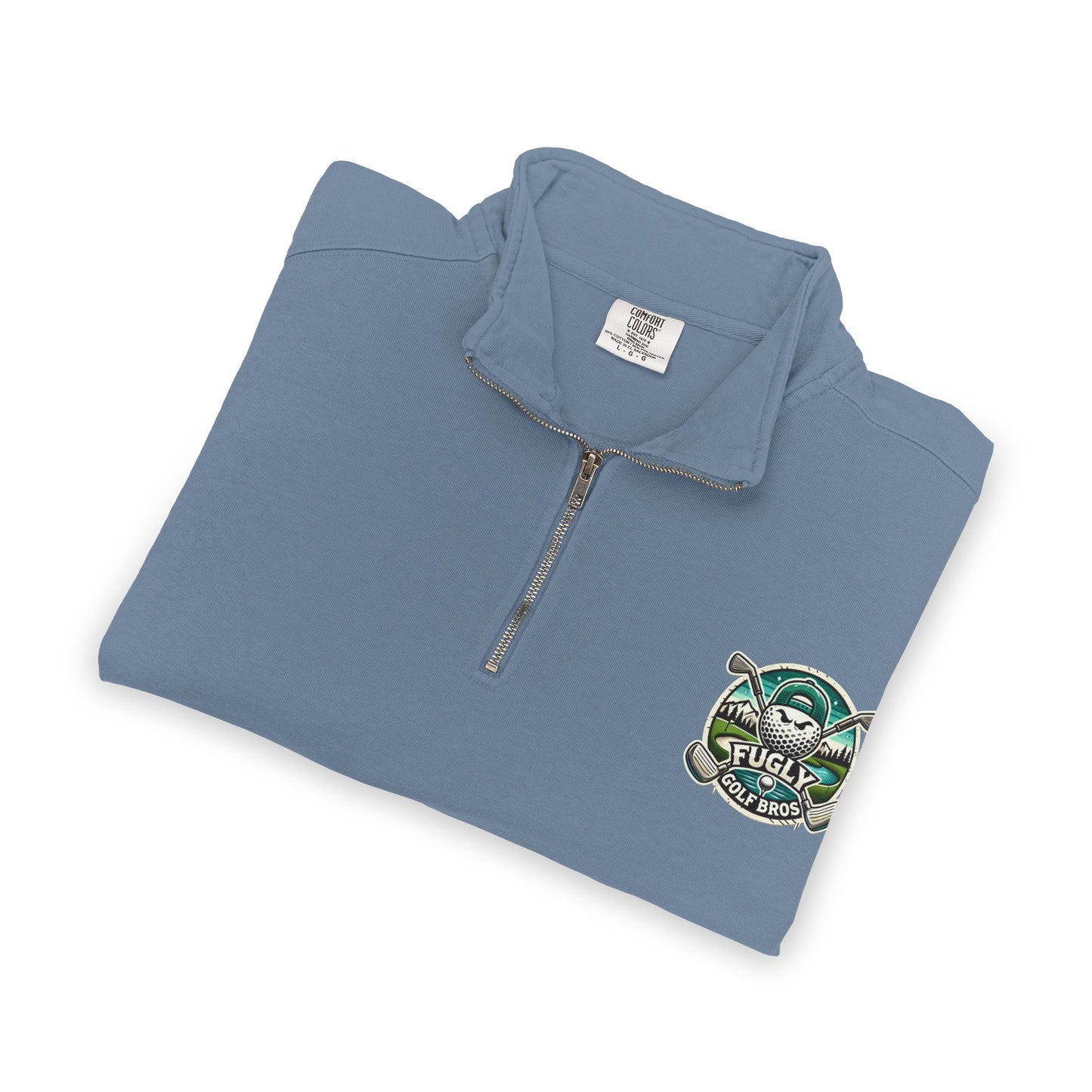 Turtle Crewneck Quarter‑Zip Sweatshirt — Vintage Green Coastal Graphic