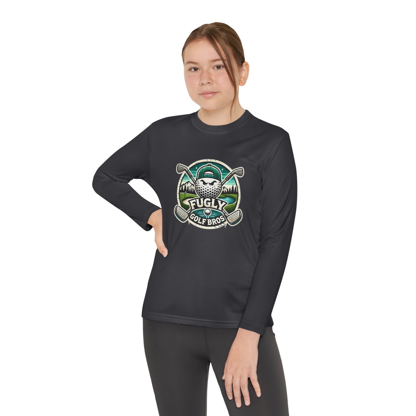 Youth Long Sleeve Tee — "Fugly Golf Bros" Golf Skull Logo