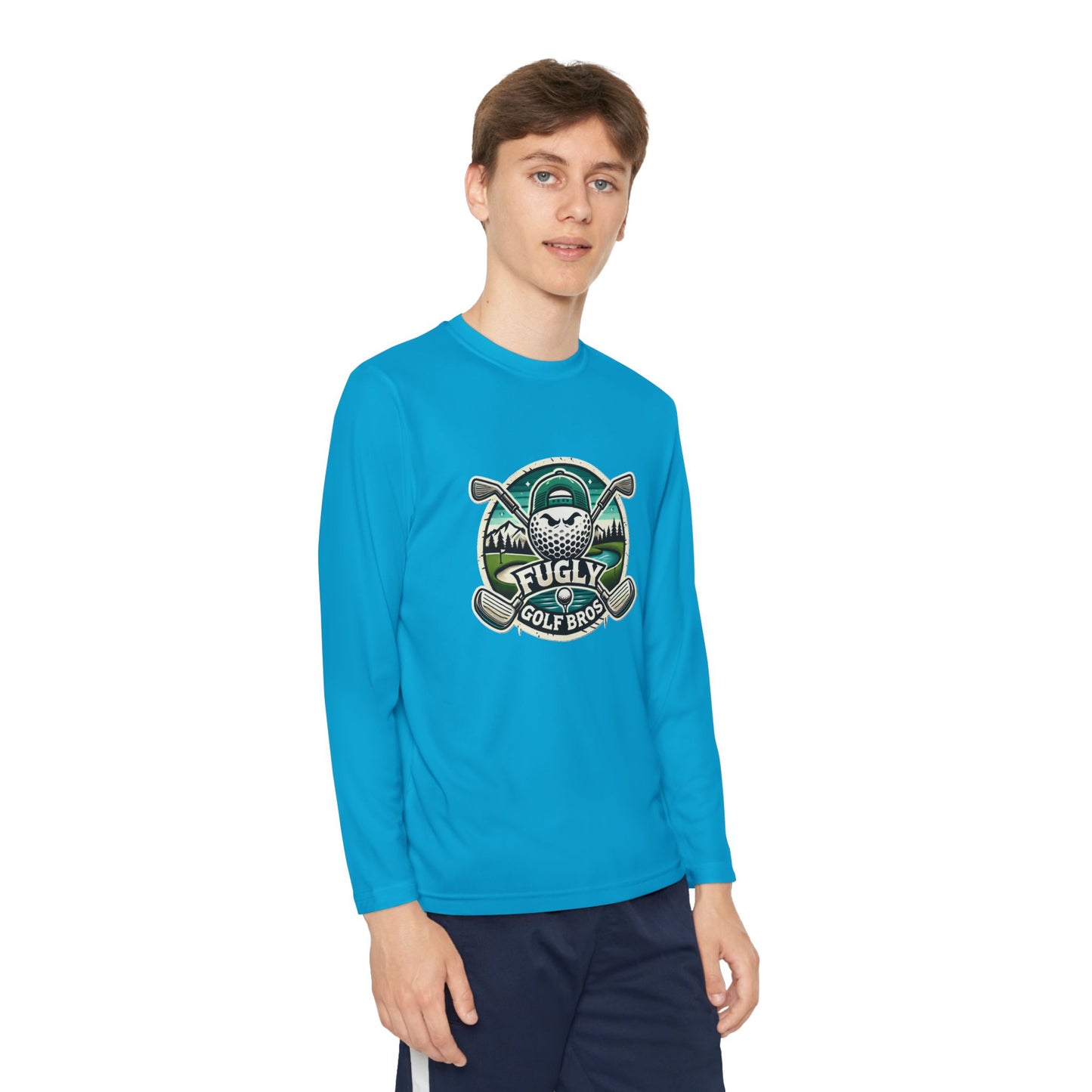 Youth Long Sleeve Tee — "Fugly Golf Bros" Golf Skull Logo