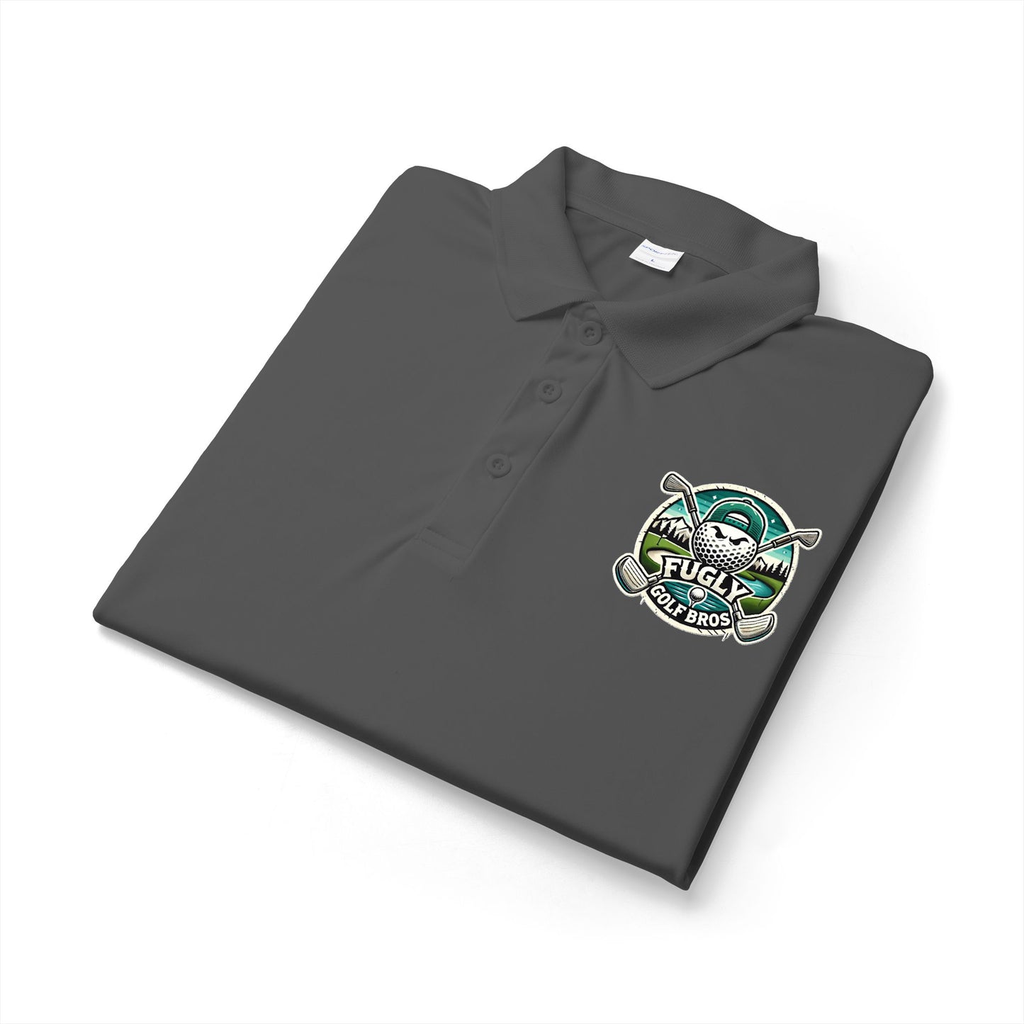 Emblem Golf Polo — Vintage Crest Club Logo