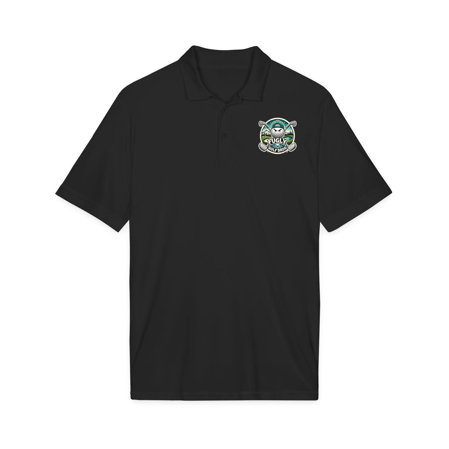 Emblem Golf Polo — Vintage Crest Club Logo
