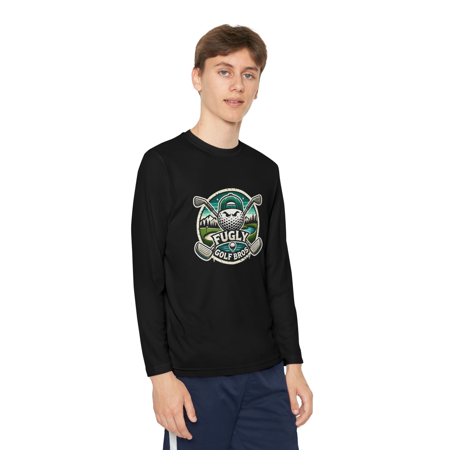 Youth Long Sleeve Tee — "Fugly Golf Bros" Golf Skull Logo