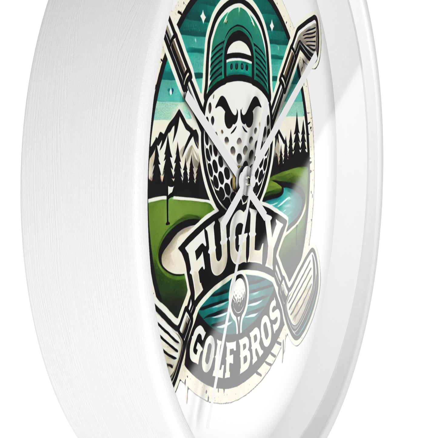 Fugly Golf Bros Wall Clock — Retro Golf Course Decor for Golfers