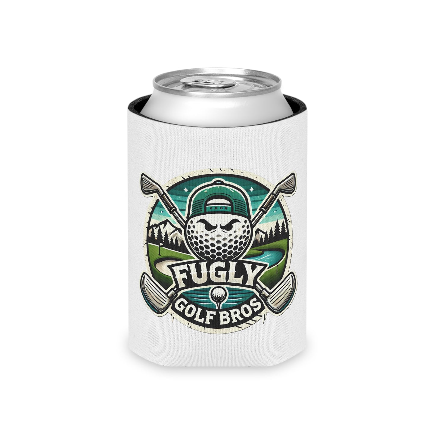 Fugly Golf Bros Can Cooler — Funny Golf Logo Beverage Koozie