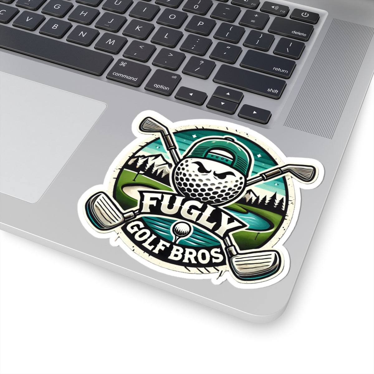 Fugly Golf Bros Sticker — Retro Golf Ball Logo Kiss-Cut Sticker