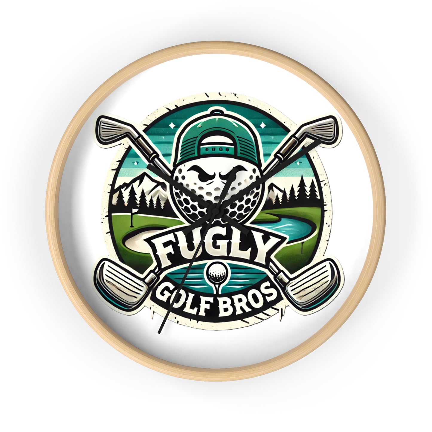 Fugly Golf Bros Wall Clock — Retro Golf Course Decor for Golfers