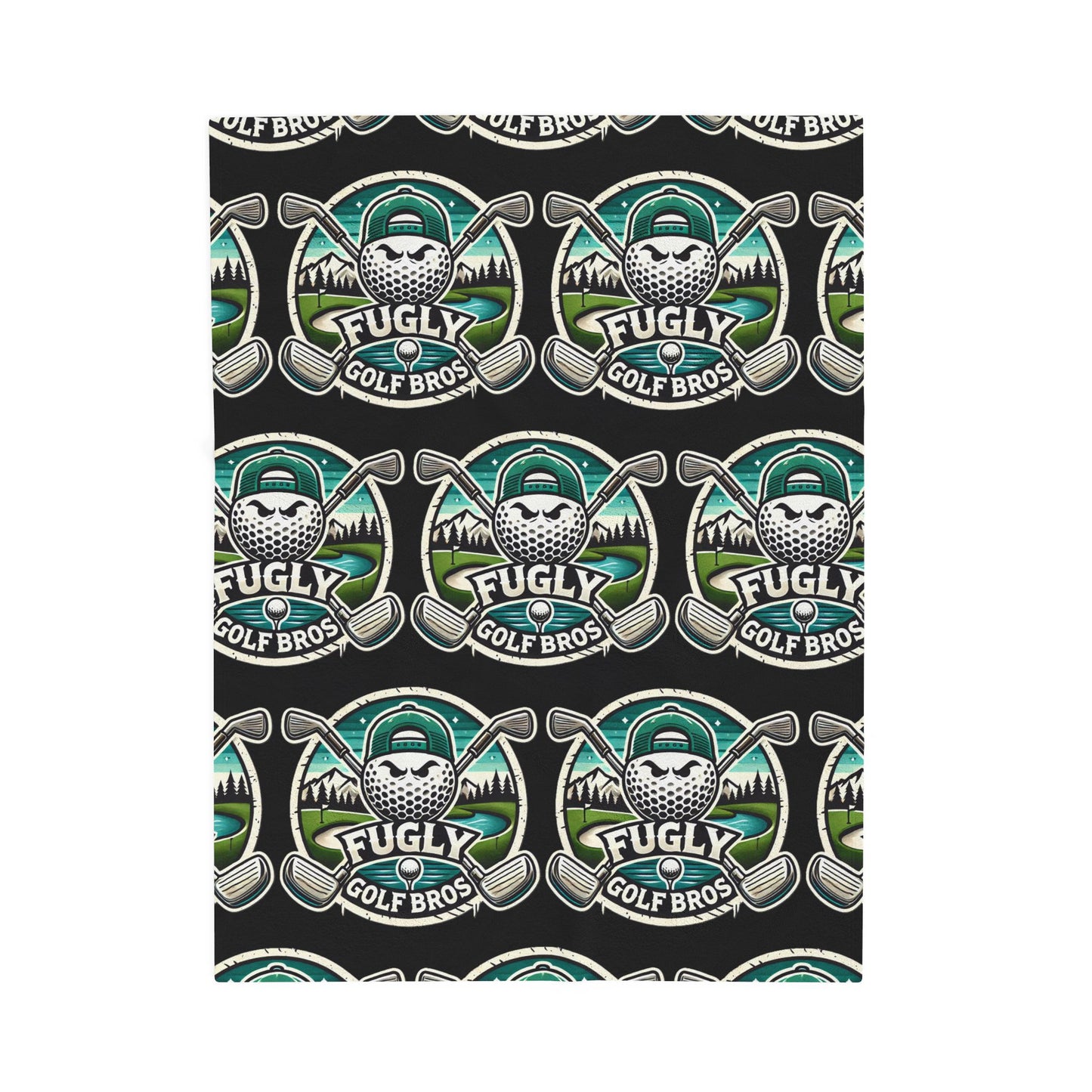 Fugly Golf Bros Velveteen Plush Blanket — Cozy Golf Logo Throw for Fans & Gifts