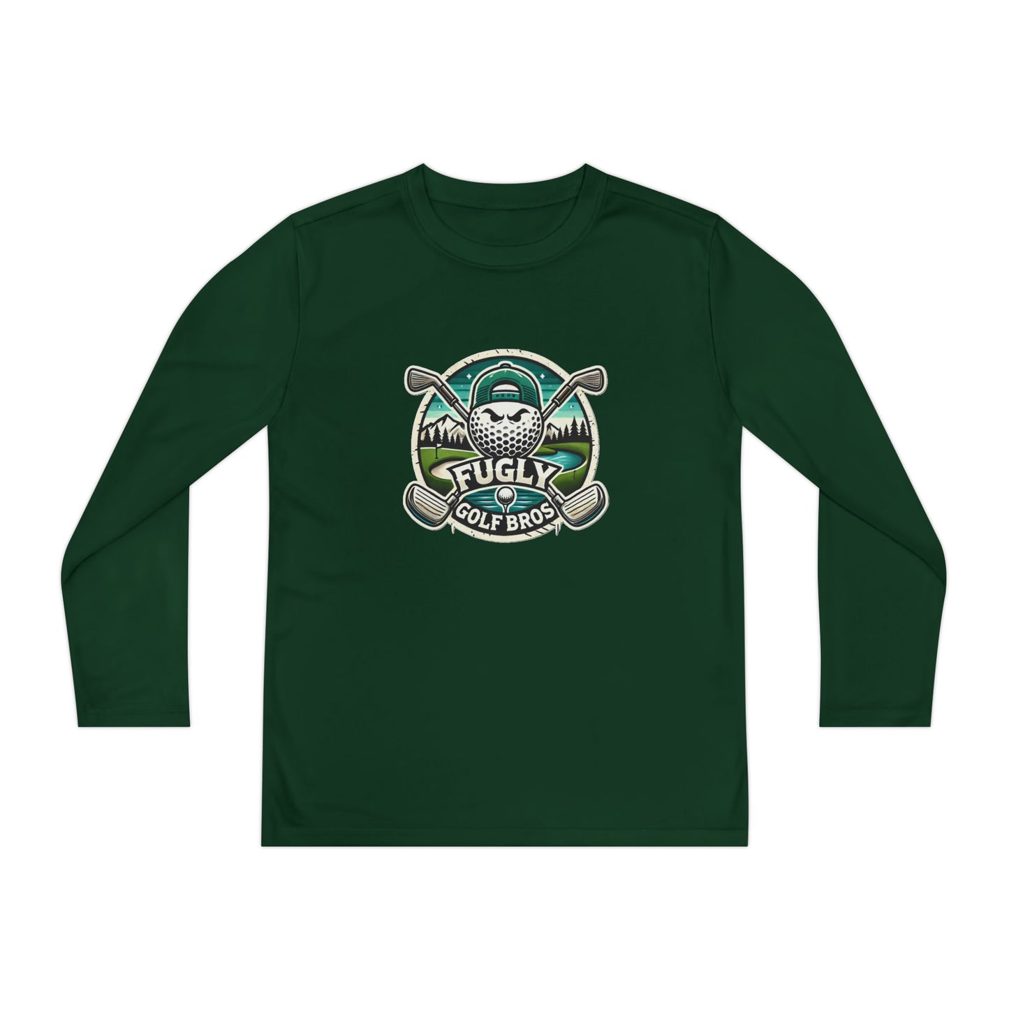 Youth Long Sleeve Tee — "Fugly Golf Bros" Golf Skull Logo