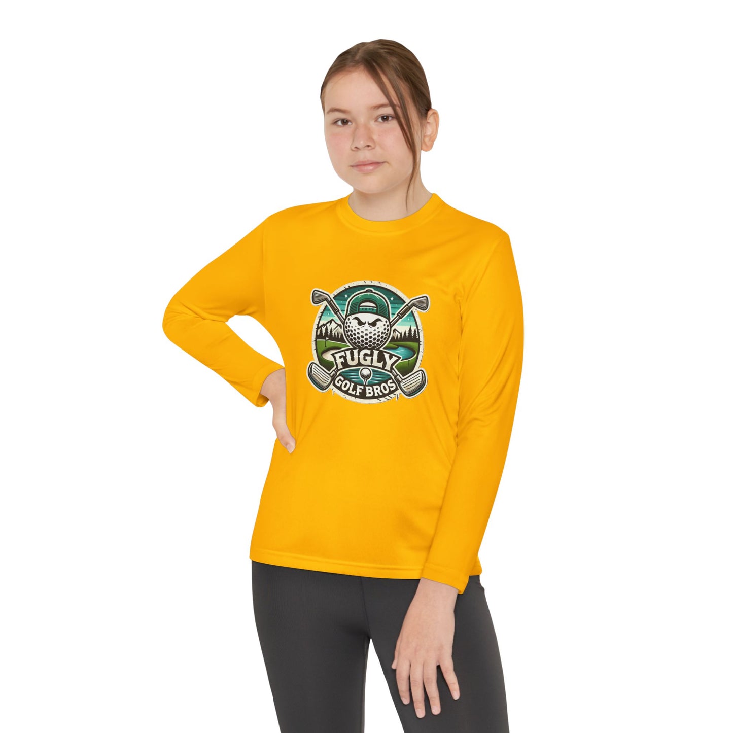 Youth Long Sleeve Tee — "Fugly Golf Bros" Golf Skull Logo