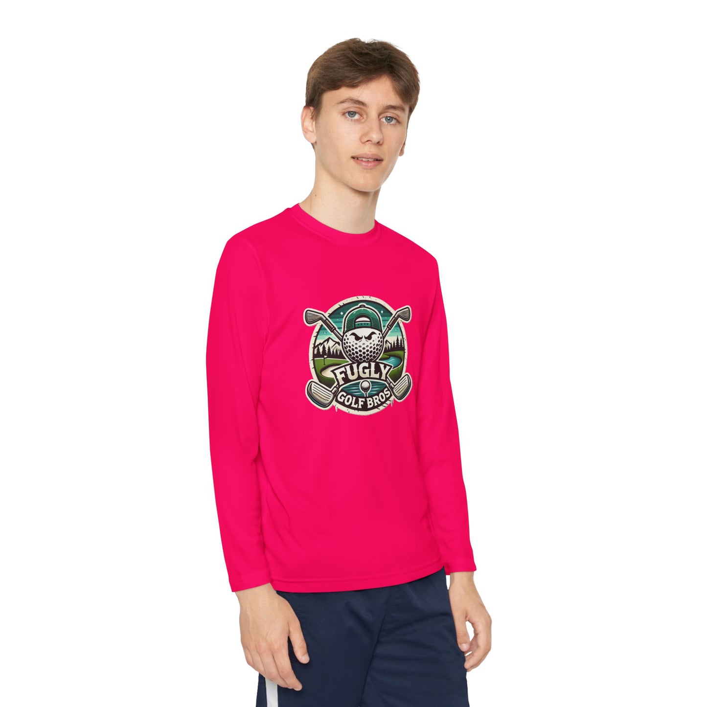Youth Long Sleeve Tee — "Fugly Golf Bros" Golf Skull Logo