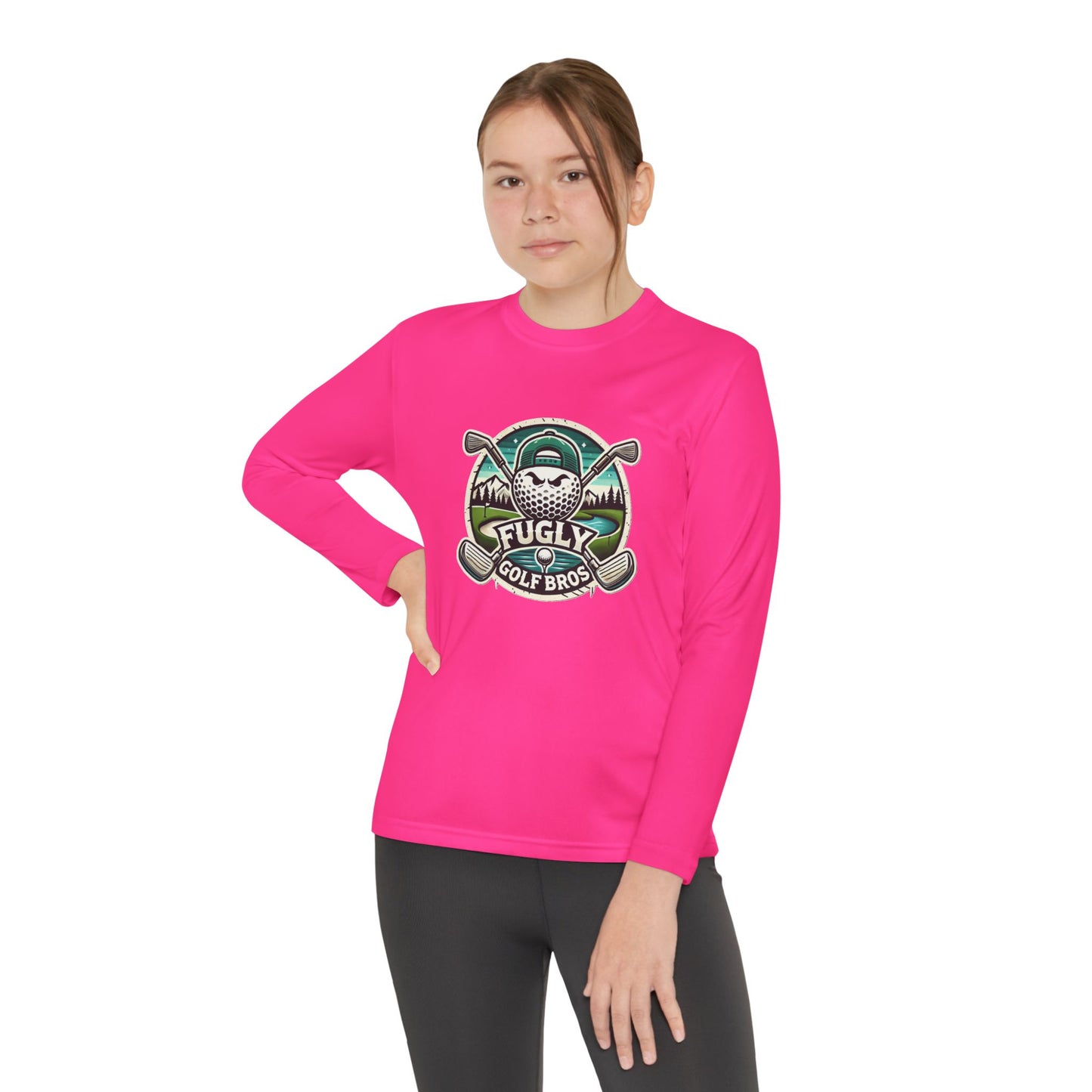 Youth Long Sleeve Tee — "Fugly Golf Bros" Golf Skull Logo
