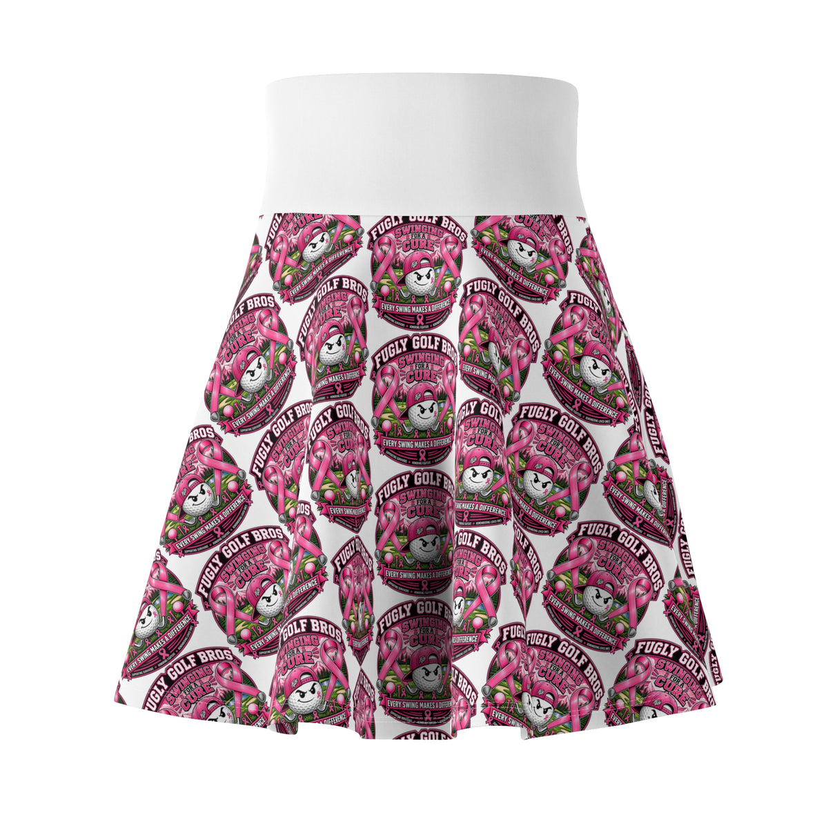 Skater Skirt — Cute Pink 'Guilty Dolly' All-Over Print Skater Skirt