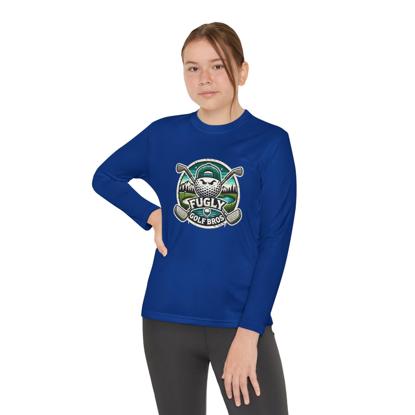 Youth Long Sleeve Tee — "Fugly Golf Bros" Golf Skull Logo