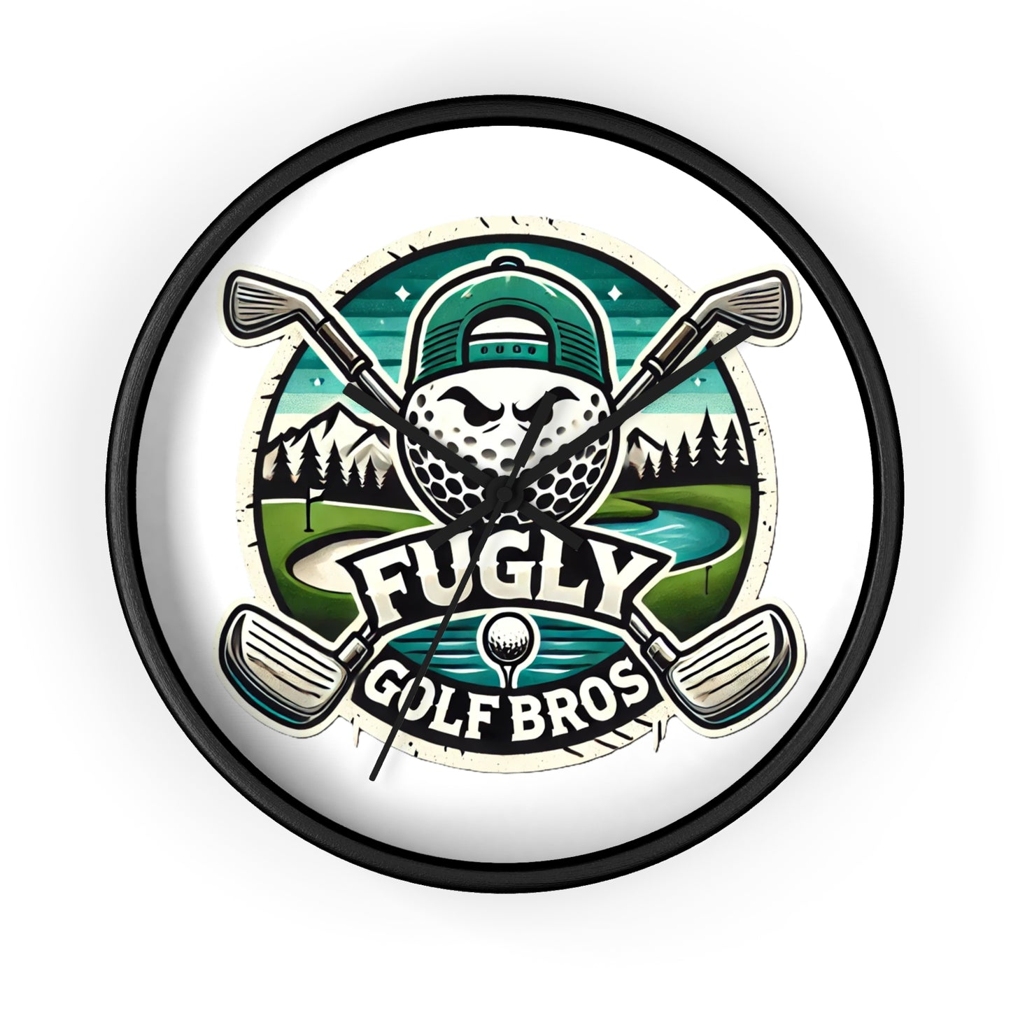 Fugly Golf Bros Wall Clock — Retro Golf Course Decor for Golfers