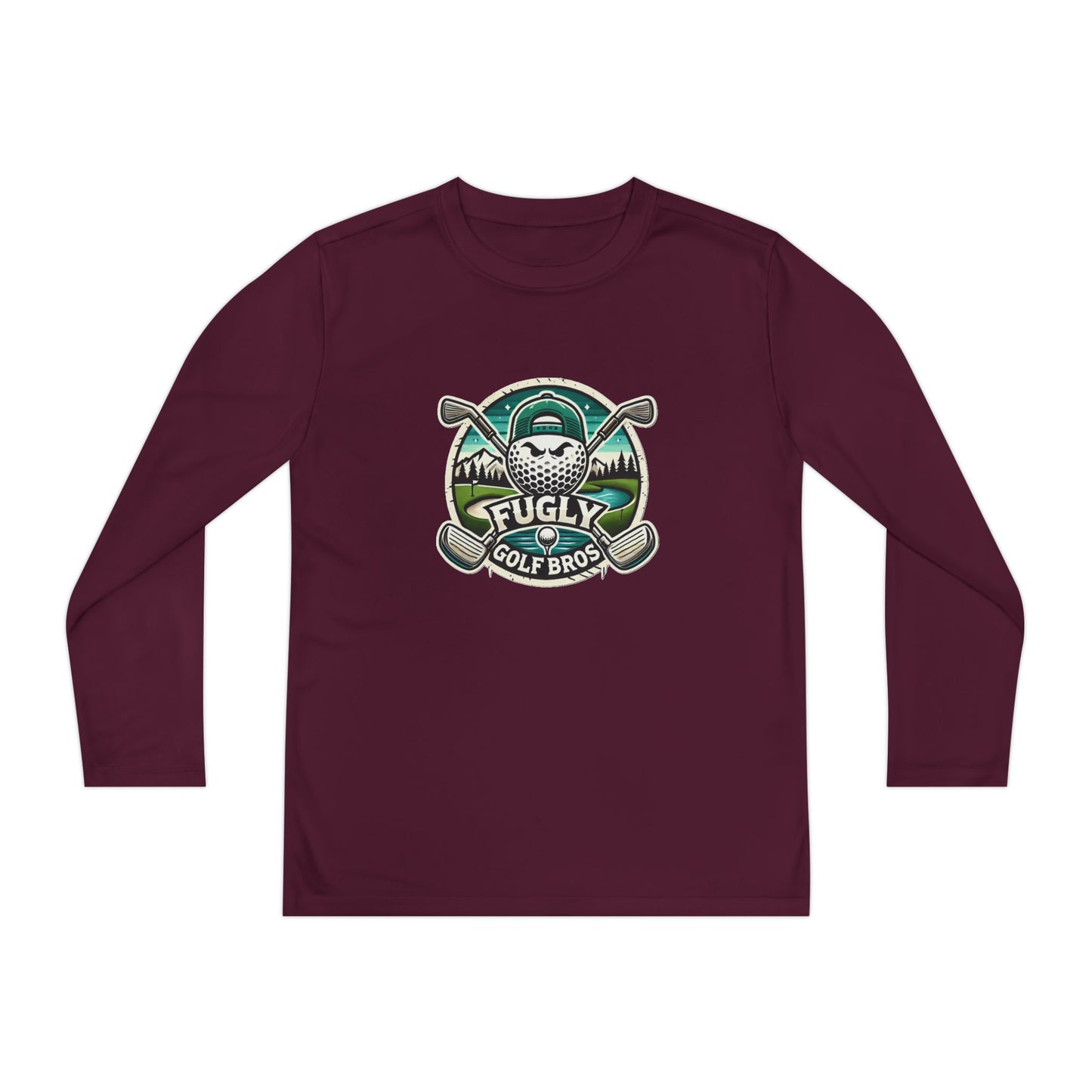 Youth Long Sleeve Tee — "Fugly Golf Bros" Golf Skull Logo