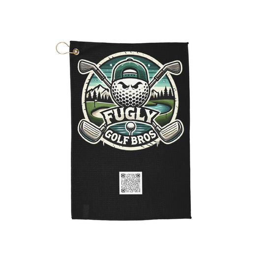 Golf Towel — 'Fugly Golf Bros' Patterned Microfiber Towel with Grommet & Clip