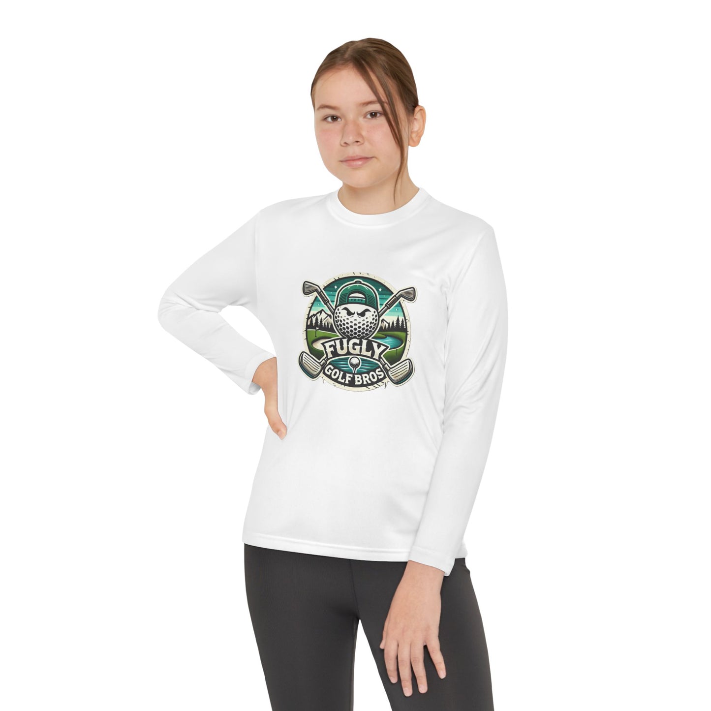 Youth Long Sleeve Tee — "Fugly Golf Bros" Golf Skull Logo