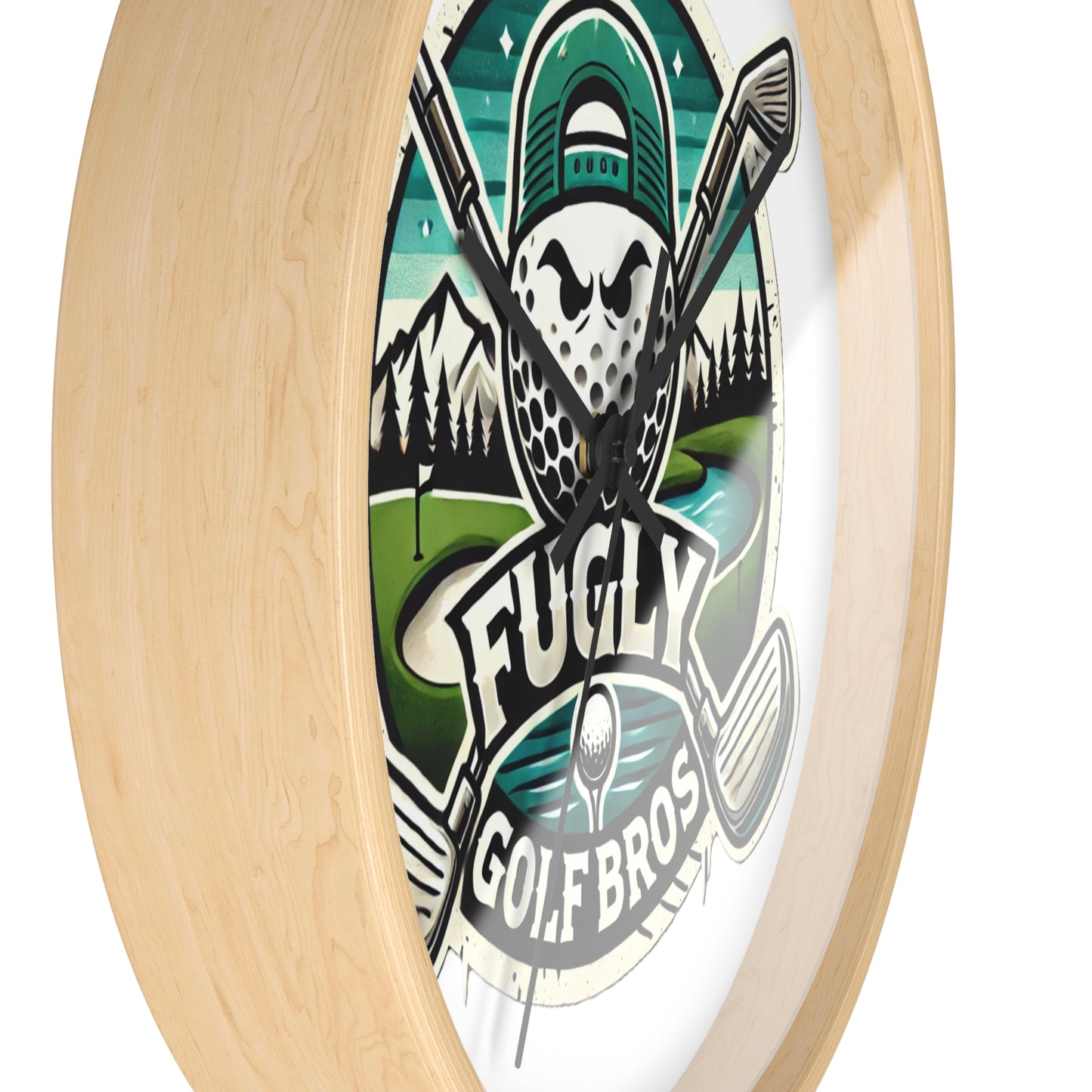 Fugly Golf Bros Wall Clock — Retro Golf Course Decor for Golfers
