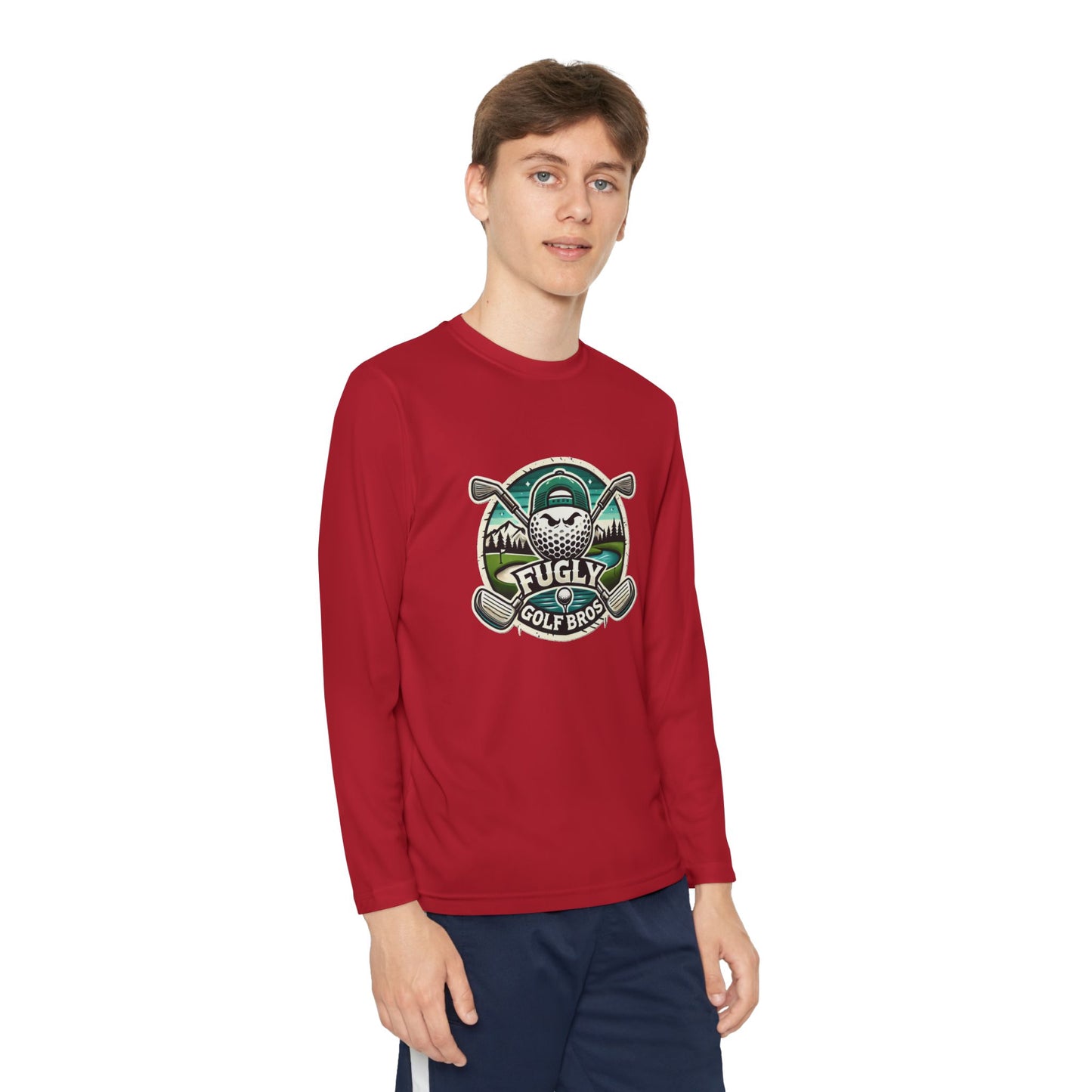 Youth Long Sleeve Tee — "Fugly Golf Bros" Golf Skull Logo