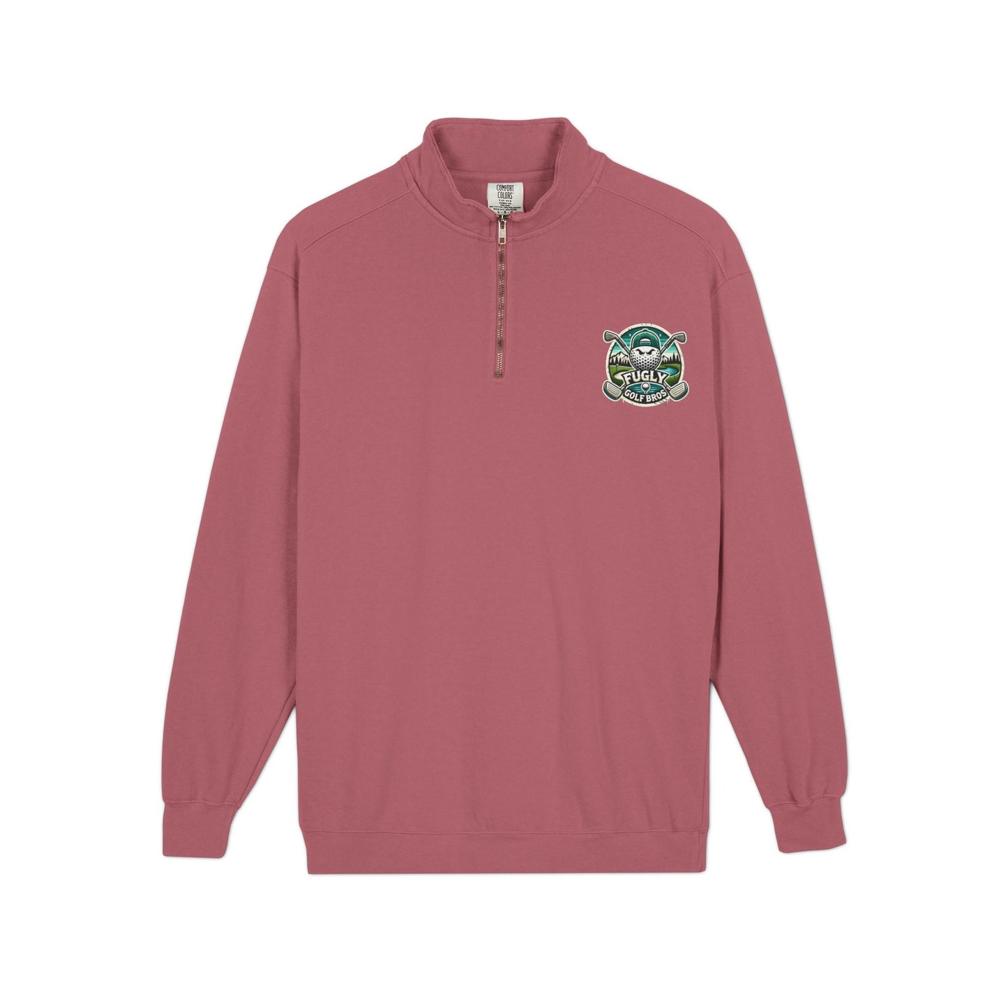 Turtle Crewneck Quarter‑Zip Sweatshirt — Vintage Green Coastal Graphic