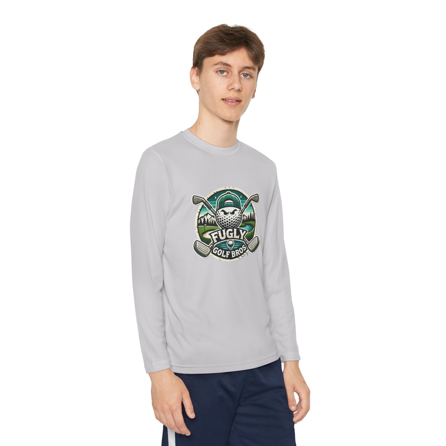 Youth Long Sleeve Tee — "Fugly Golf Bros" Golf Skull Logo
