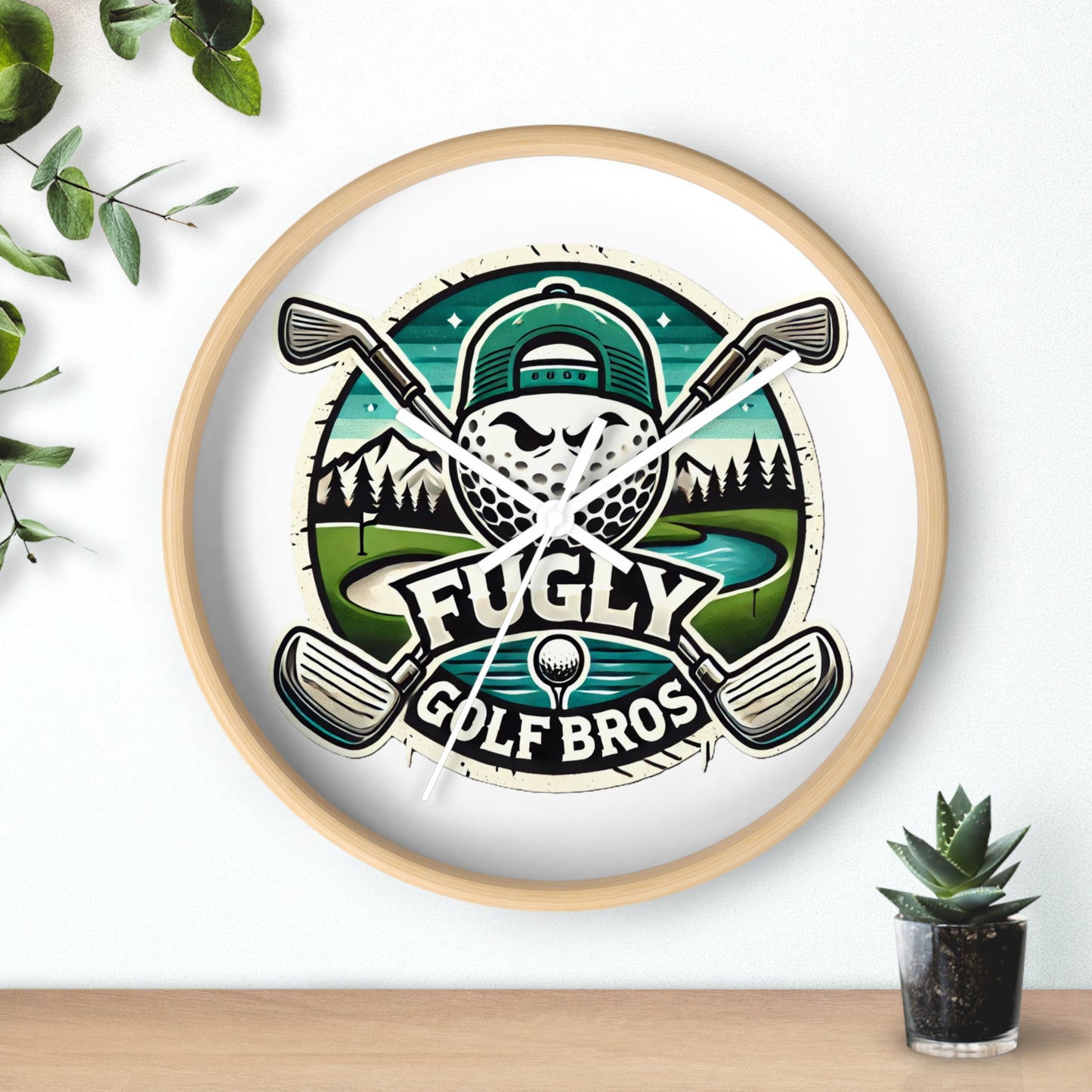 Fugly Golf Bros Wall Clock — Retro Golf Course Decor for Golfers