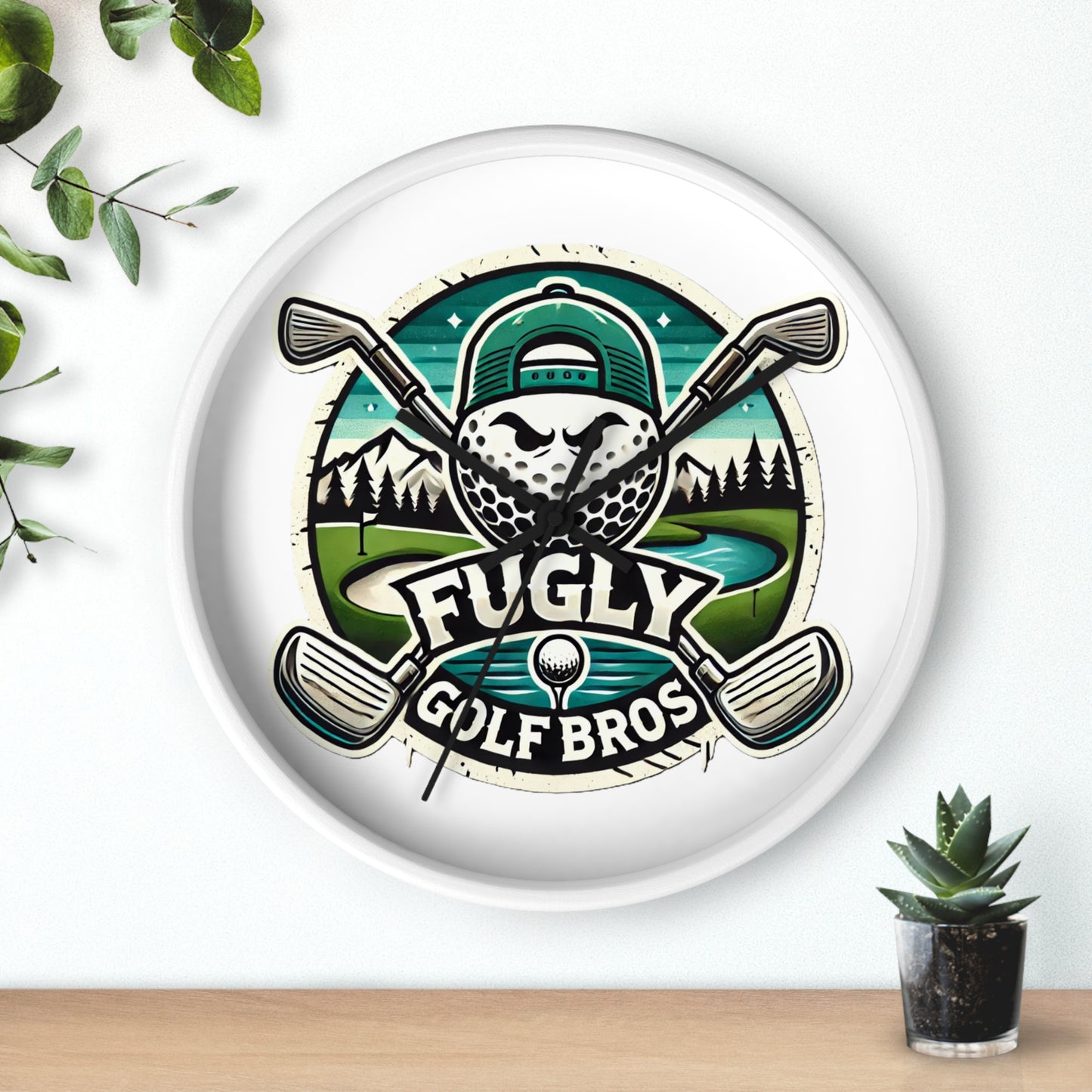 Fugly Golf Bros Wall Clock — Retro Golf Course Decor for Golfers