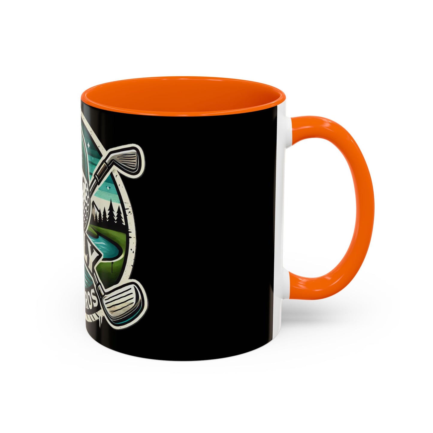 Fugly Golf Bros Accent Coffee Mug — Funny Golf Ball Logo 11/15oz