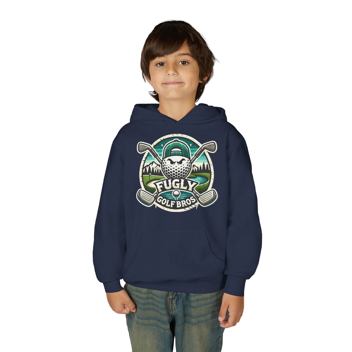 Youth Golf Hoodie - "Fugly Golf Bros" Vintage Golf Ball Logo