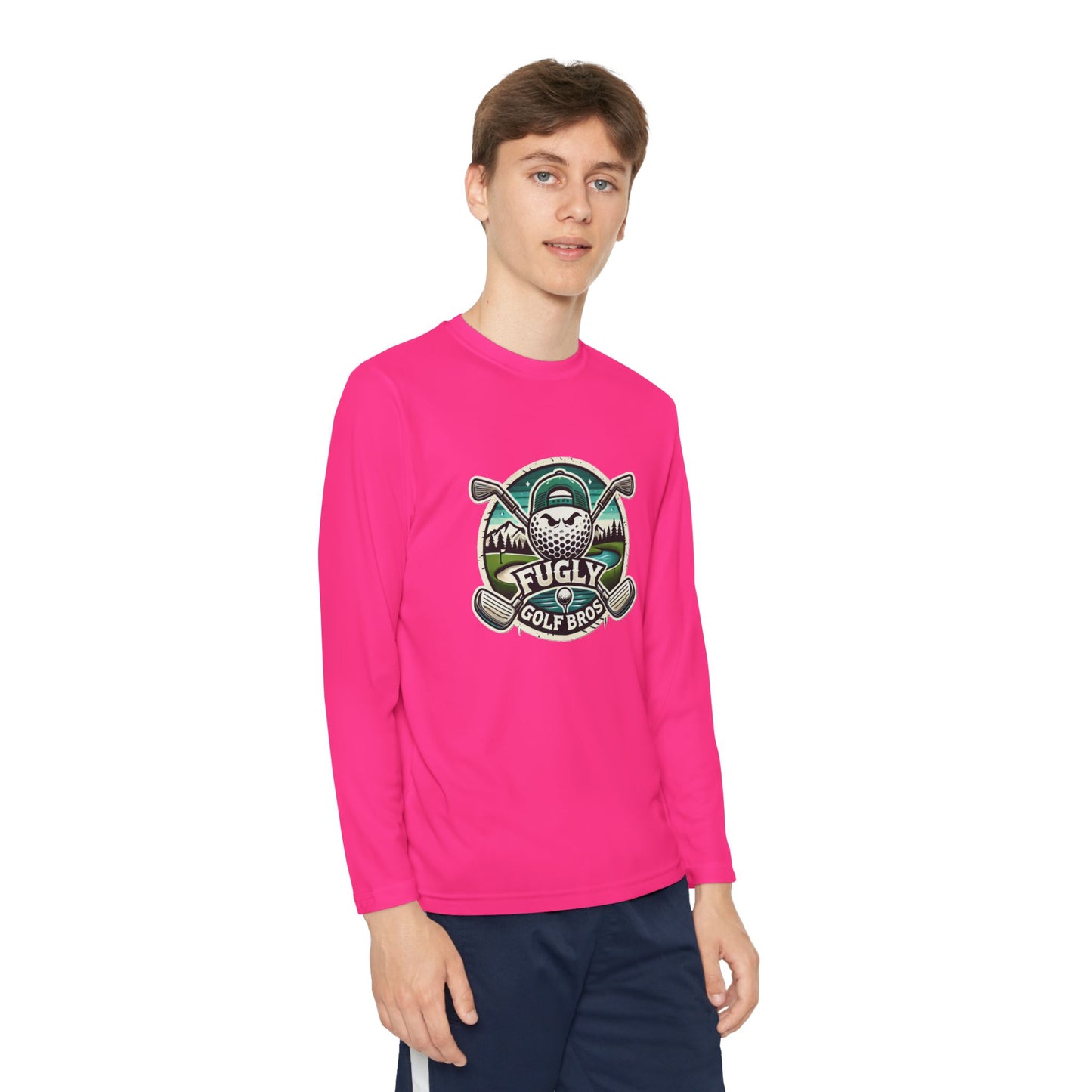 Youth Long Sleeve Tee — "Fugly Golf Bros" Golf Skull Logo
