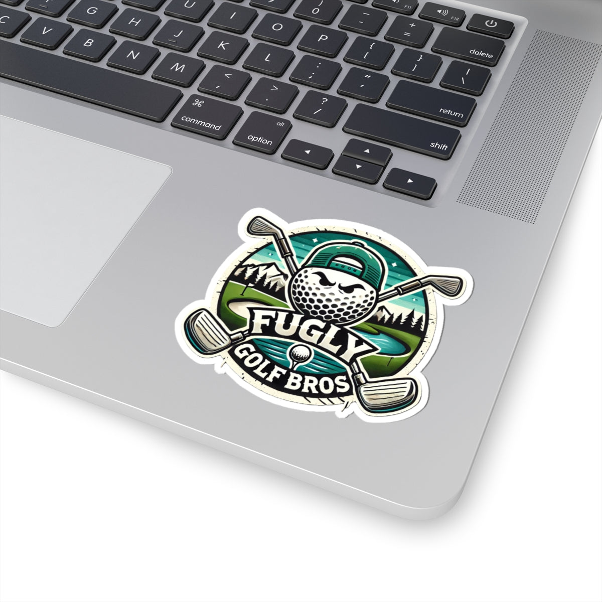 Fugly Golf Bros Sticker — Retro Golf Ball Logo Kiss-Cut Sticker