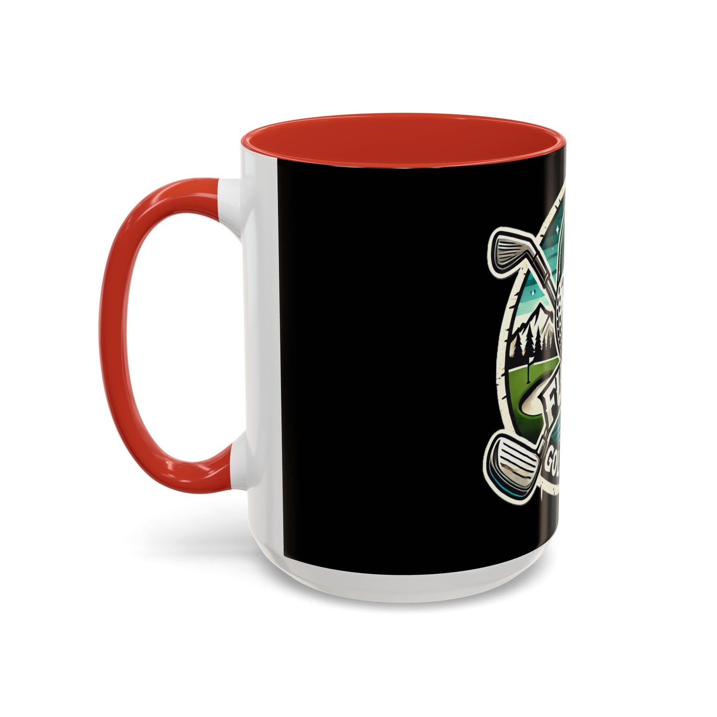 Fugly Golf Bros Accent Coffee Mug — Funny Golf Ball Logo 11/15oz